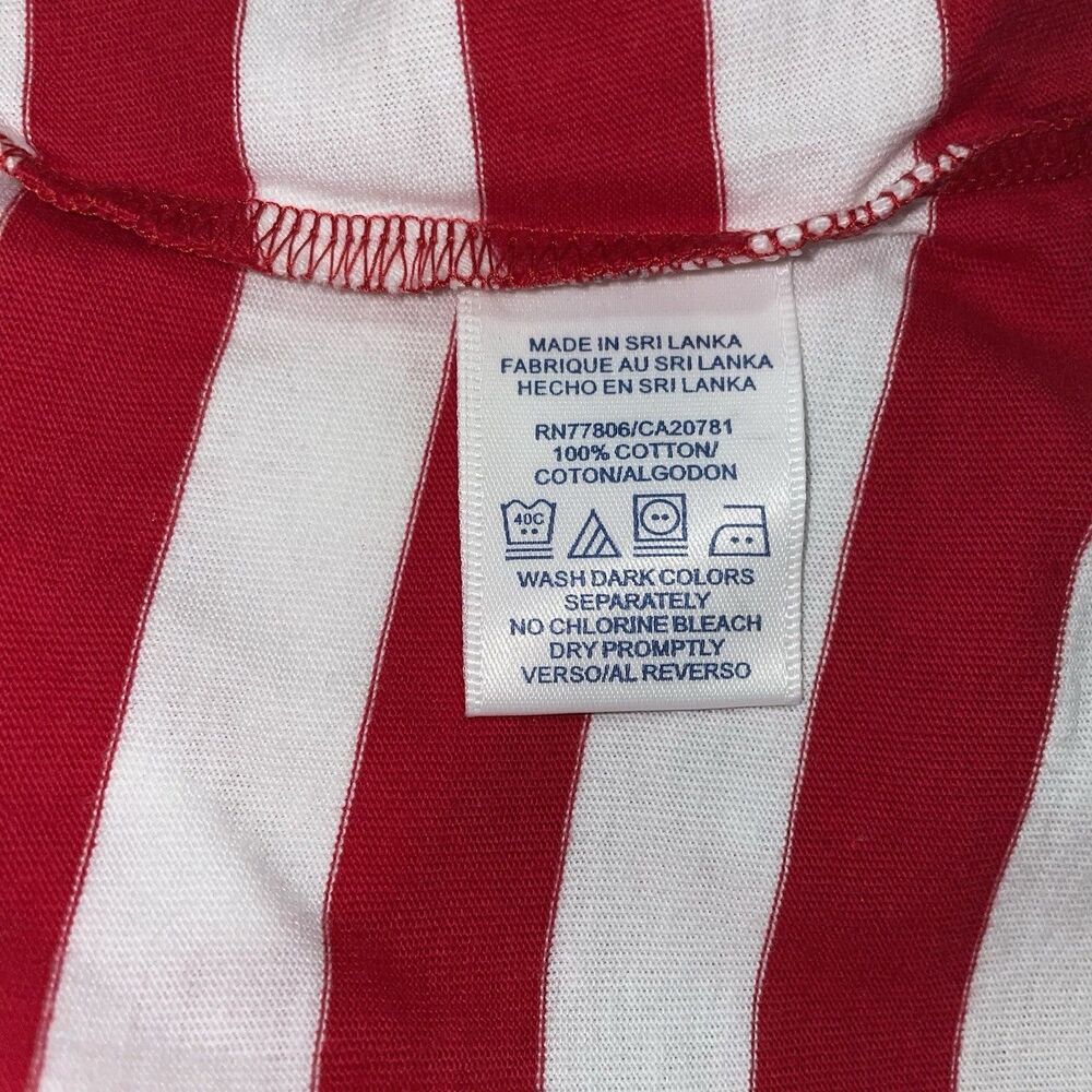 Tommy Hilfiger Red & White Striped V-Neck Hoodie Top - Picture 10 of 13